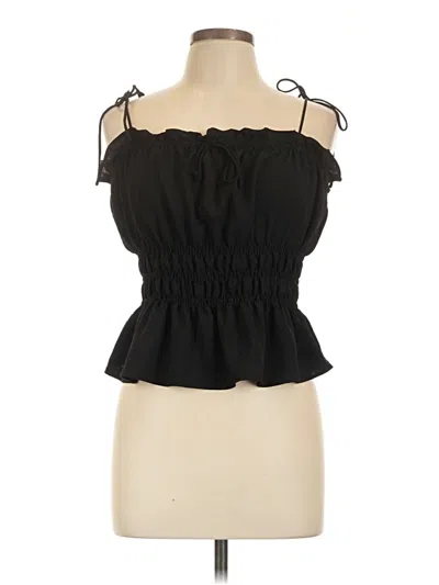 Pre-owned Topshop Sleeveless Blouse In Black
