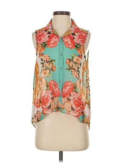 Pre-owned Topshop Sleeveless Blouse In Blue