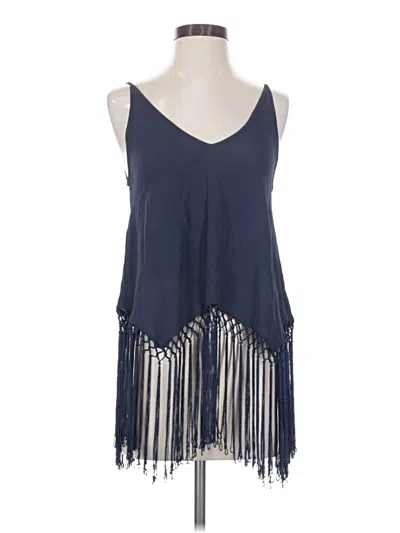 Pre-owned Topshop Sleeveless Blouse In Blue