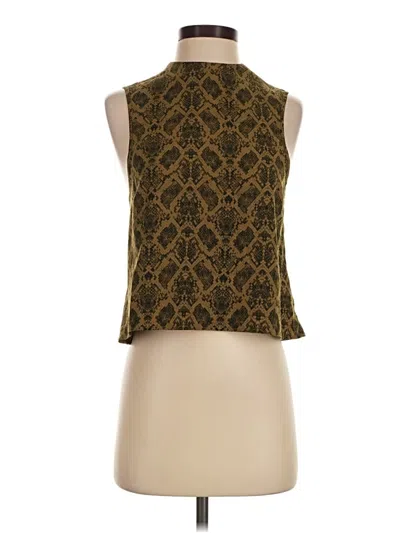 Pre-owned Topshop Sleeveless Blouse In Gold