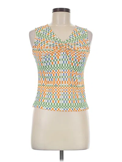 Pre-owned Topshop Sleeveless Blouse In Orange