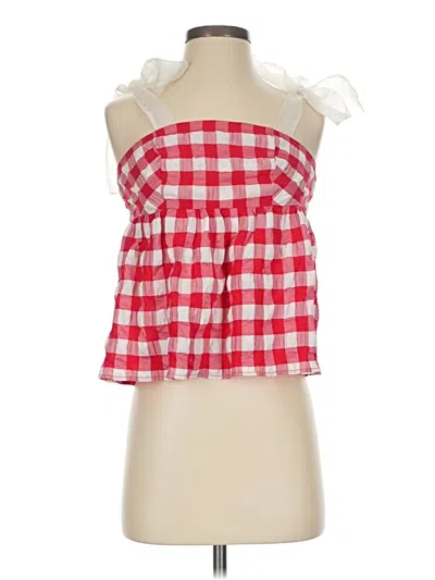 Pre-owned Topshop Sleeveless Blouse In Red