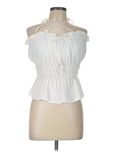 Pre-owned Topshop Sleeveless Blouse In White