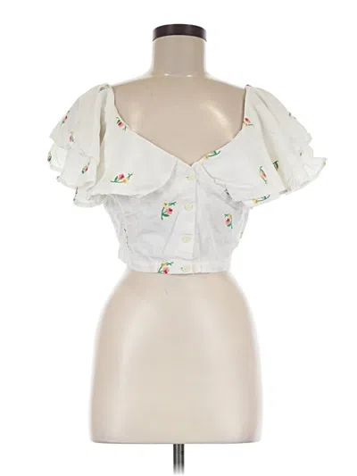 Pre-owned Topshop Sleeveless Blouse In White