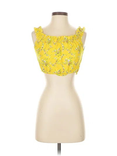 Pre-owned Topshop Sleeveless Blouse In Yellow