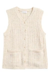 Topshop Sleeveless Knit Cardigan In Multi