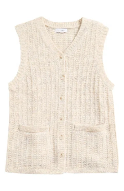 Topshop Sleeveless Knit Cardigan In Multi