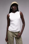 Topshop Slim Tank Top In White In White