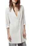 Topshop Slouchy Longline Blazer In White