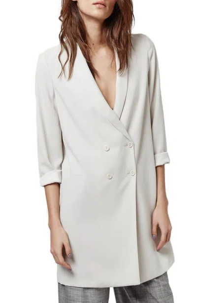 Topshop Slouchy Longline Blazer In White