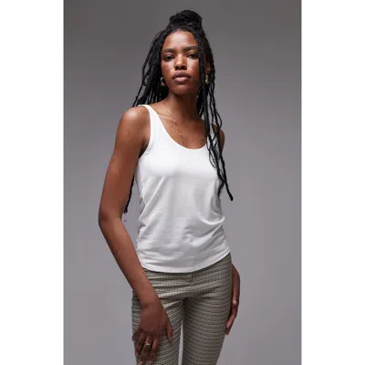 Topshop Slouchy Scoop Neck Tank In White