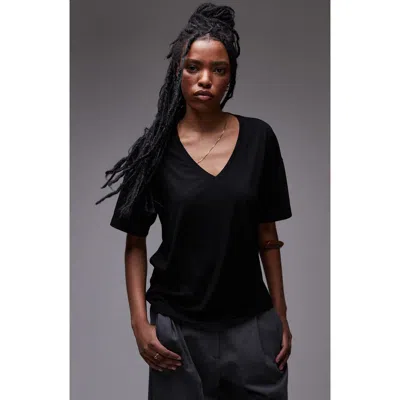 Topshop Slouchy V-neck T-shirt