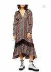 Topshop Snake Print Lace Trim Midi A Line Dress In Multicolor In Multi