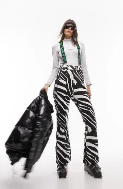 Topshop Sno High Waist Flare Ski Pants In Multi