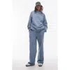 Topshop St. Germain Straight Leg Cotton Sweatpants In Medium Blue