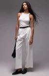 Topshop Premium Double Pleat Straight Leg Tailored Pants