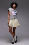 Topshop Cotton Flippy Mini Skirt With Godets