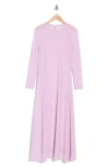Topshop Stripe Long Sleeve Dress In Lilac
