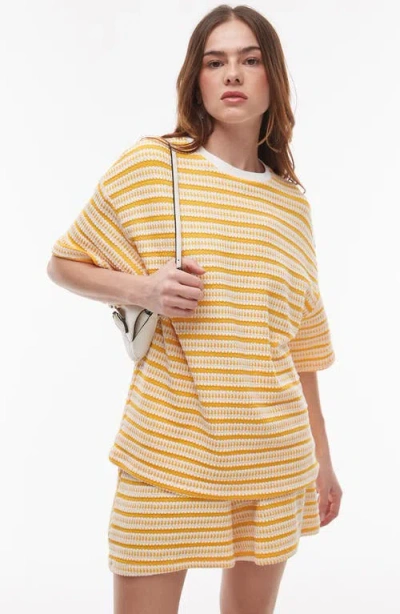 Topshop Stripe Oversize Cotton Blend T-shirt