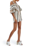 Topshop Stripe Popover Romper In Multi