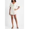 Topshop Tie Front Throw On Romper In White
