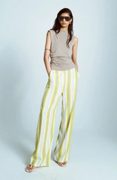 Topshop Stripe Wide Leg Slouch Pants In Multi