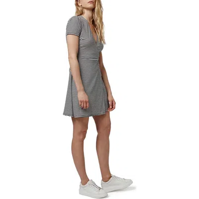 Topshop Stripe Wrap Skater Dress In White Multi