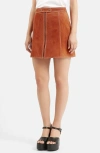 Topshop Suede A-line Miniskirt