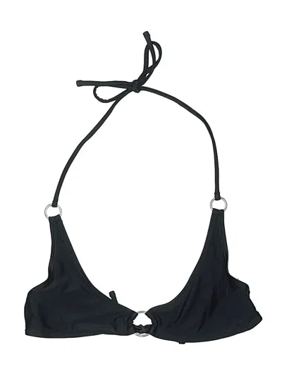 Pre-owned Topshop Swimsuit Top Black Hearts Pattern Swimwear