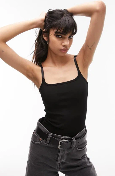 Topshop T-strap Camisole In Black