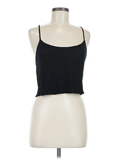 Pre-owned Topshop Tank Top Black Solid Pattern Halter Neckline Tops