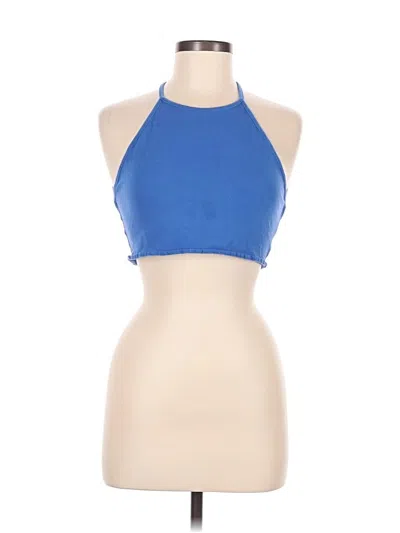Pre-owned Topshop Tank Top Blue Halter Neckline Tops