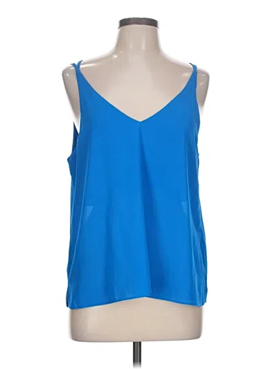 Pre-owned Topshop Tank Top Blue Plunge Neckline Tops