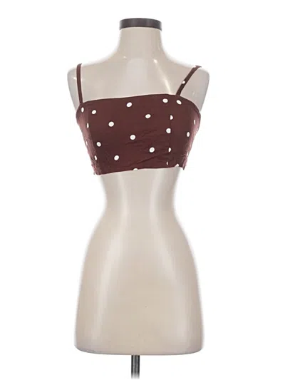 Pre-owned Topshop Tank Top Brown Strapless Neckline Tops