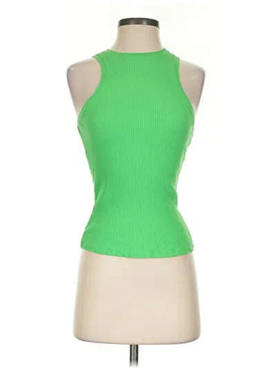 Pre-owned Topshop Tank Top Green Halter Neckline Tops