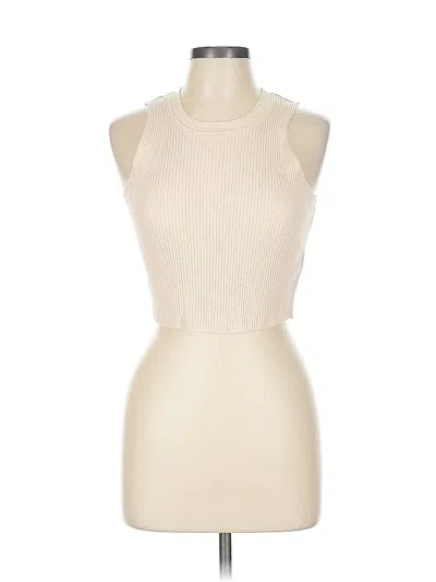 Pre-owned Topshop Tank Top Ivory Halter Neckline Tops In White
