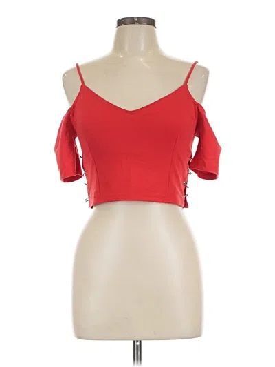 Pre-owned Topshop Tank Top Red Cold Shoulder Neckline Tops