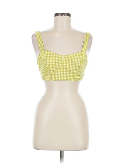 Pre-owned Topshop Tank Top Yellow Square Neckline Tops