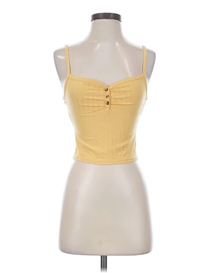 Pre-owned Topshop Tank Top Yellow Strapless Neckline Tops