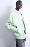 Topshop Techy Bomber Jacket In Green