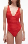 TOPSHOP TEXTURED ONE-PIECE SWIMSUIT