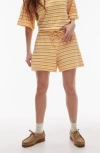Topshop Textured Stripe Drawstring Shorts