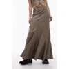 Topshop Tiered Disjointed Midi Skirt In Taupe-black In Brown