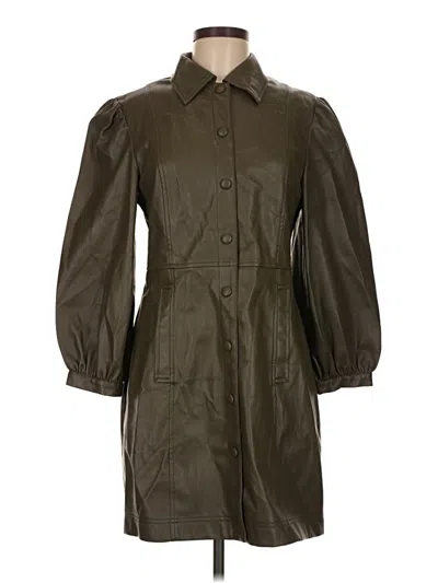 Pre-owned Topshop Trenchcoat In Green