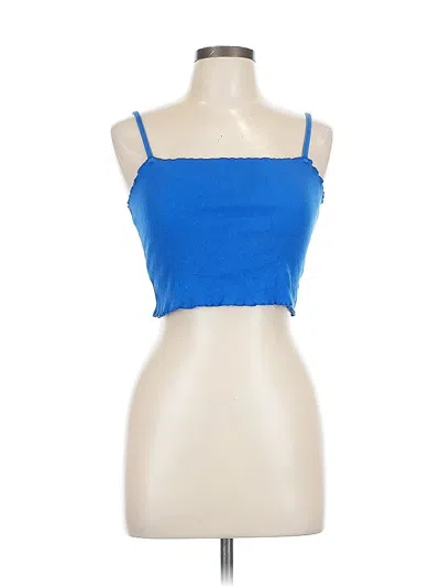 Pre-owned Topshop Tube Top Blue Strapless Neckline Tops