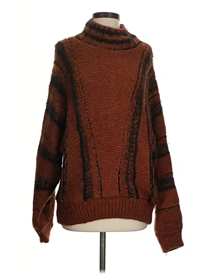Pre-owned Topshop Turtleneck Sweater In Brown