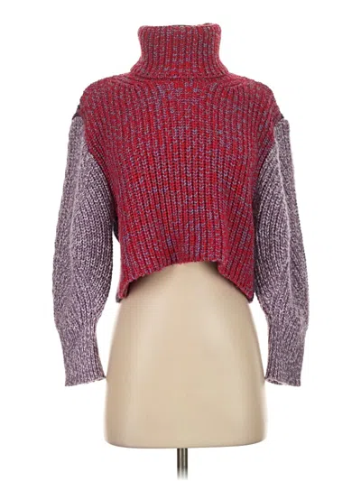 Pre-owned Topshop Turtleneck Sweater In Burgundy