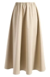 Topshop Twill Midi Circle Skirt In Neutral