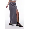 Topshop Soft Touch Twist Low Rise Maxi Skirt In Charcoal-gray In Charcoal