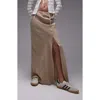 Topshop Soft Touch Twist Low Rise Maxi Skirt In Sand-neutral In Stone